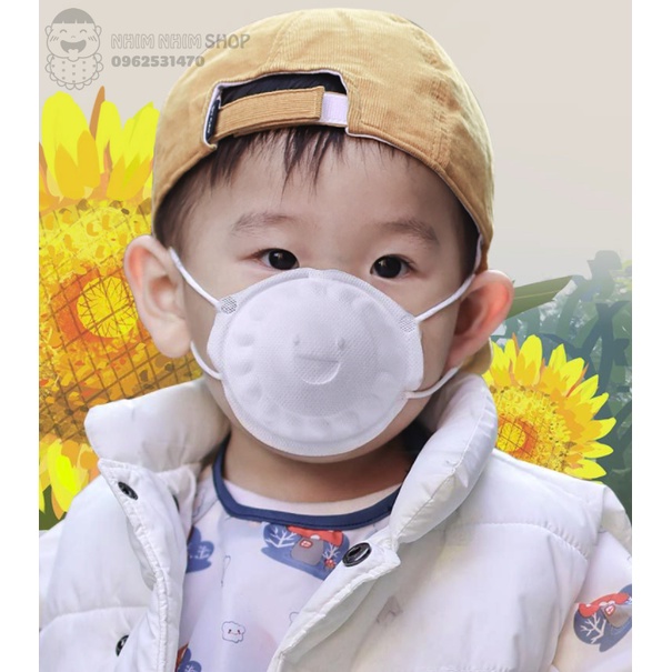 Khẩu trang 3D cho bé hoa hướng dương Bakala xuất Nhật