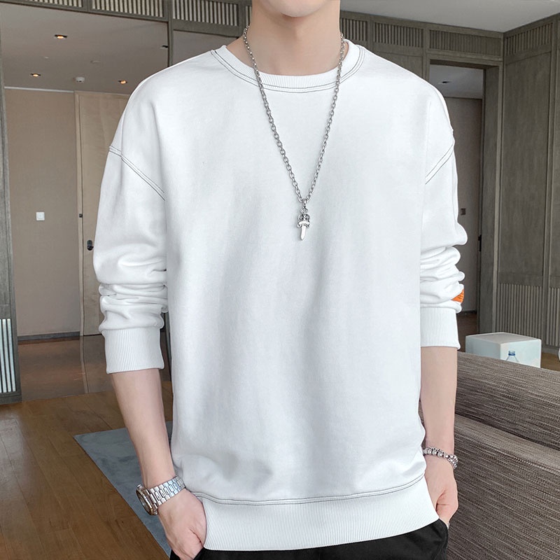 Áo nỉ dài tay cổ tròn form rộng phong cách Hàn quốc