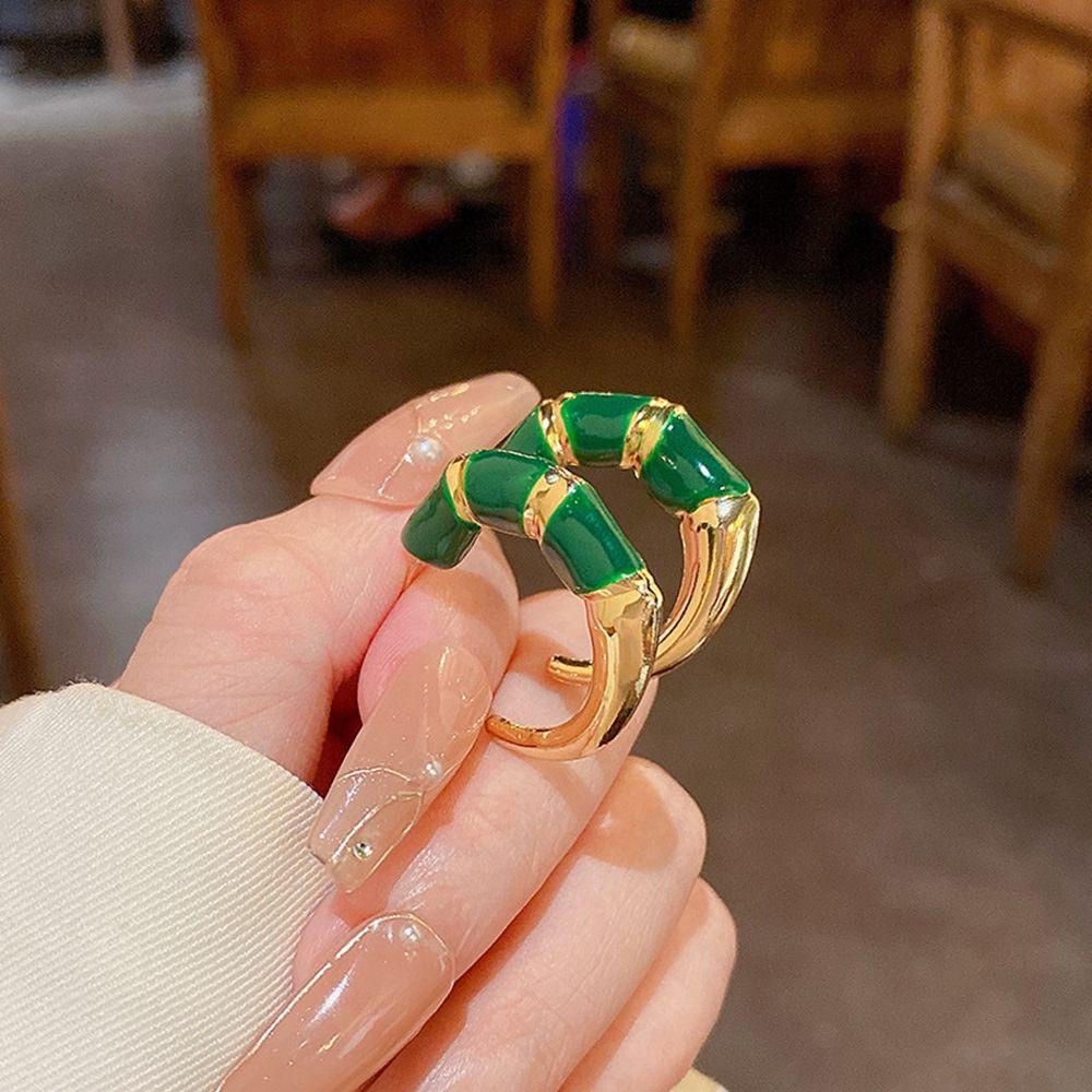 Khuyên Tai Hình Sừng Phong Cách Retro Đơn Giản Cho Nữ|Khuyên Tai Kim Loại Hình Học Cho Nữ