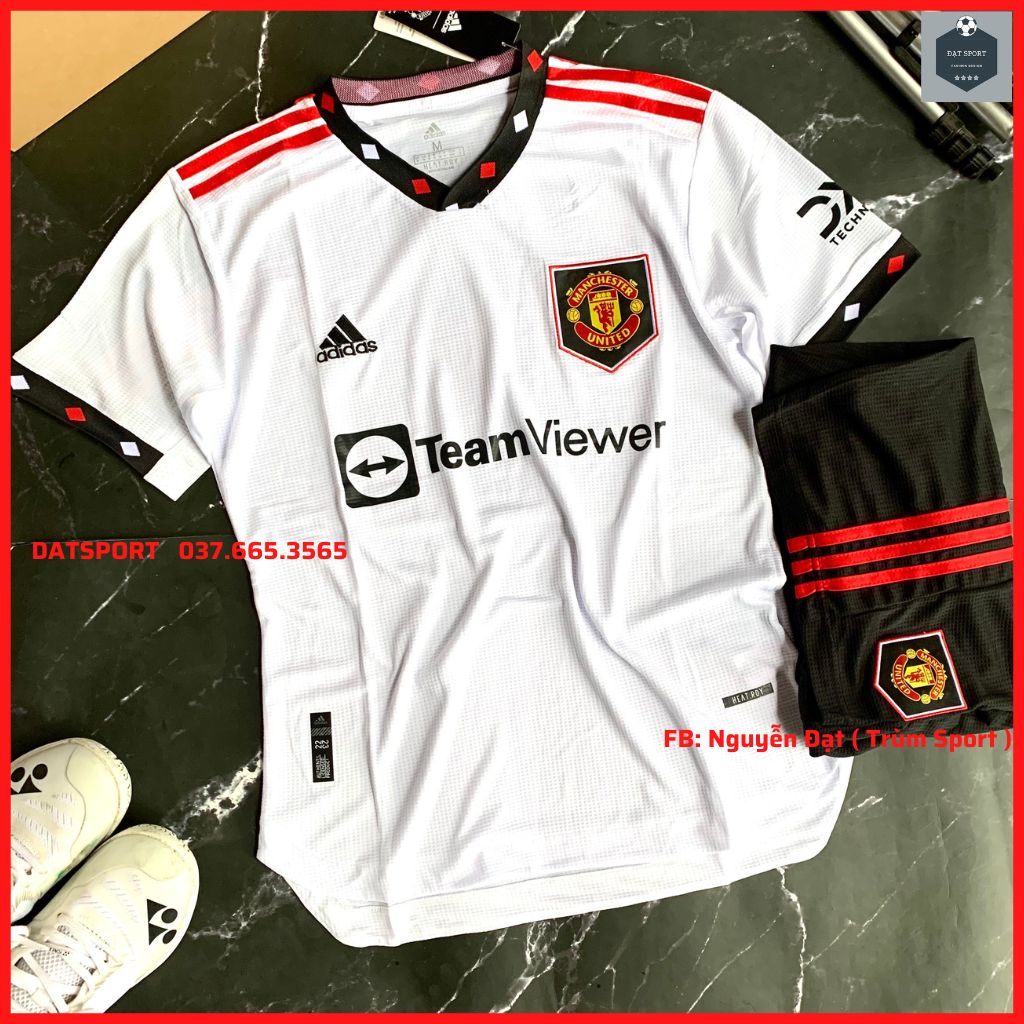 Áo Mu TeamView Trắng 2022/23⚡FREESHIP⚡Bộ Quần Áo Bóng Đá CLB Manchester United 22/23 Hàng Vải Thái