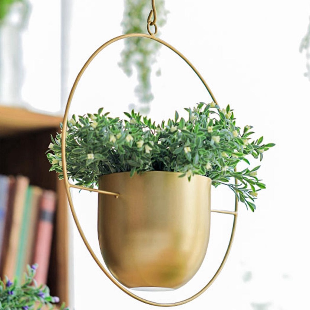 Chậu Hoa Treo Tường &amp; Trần Nhà Bằng Kim Loại Trang Trí Nội Thất