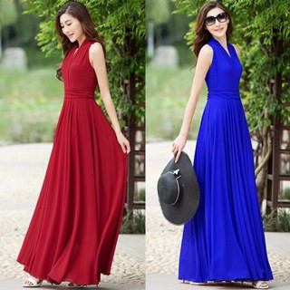 🍒đầm maxi cổ v dự tiệc sang trọng s.mlxl