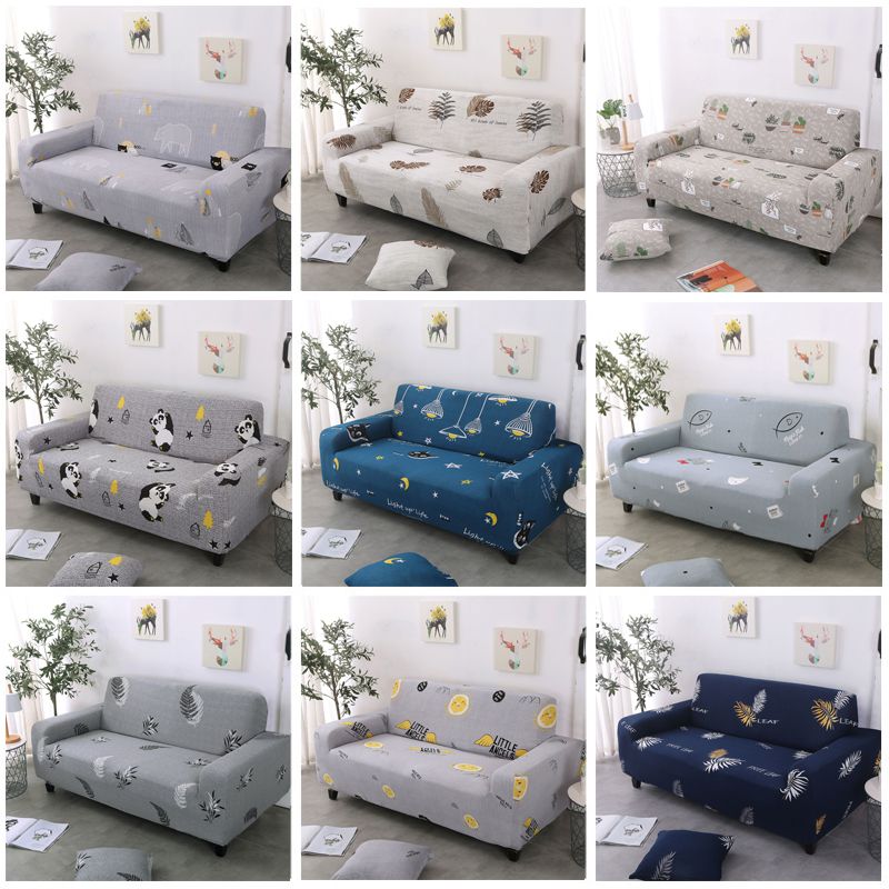 Vỏ Bọc Ghế Sofa 1 / 2 / 3 / 4 Chỗ Ngồi Phòng Khách Co Giãn In Họa Tiết