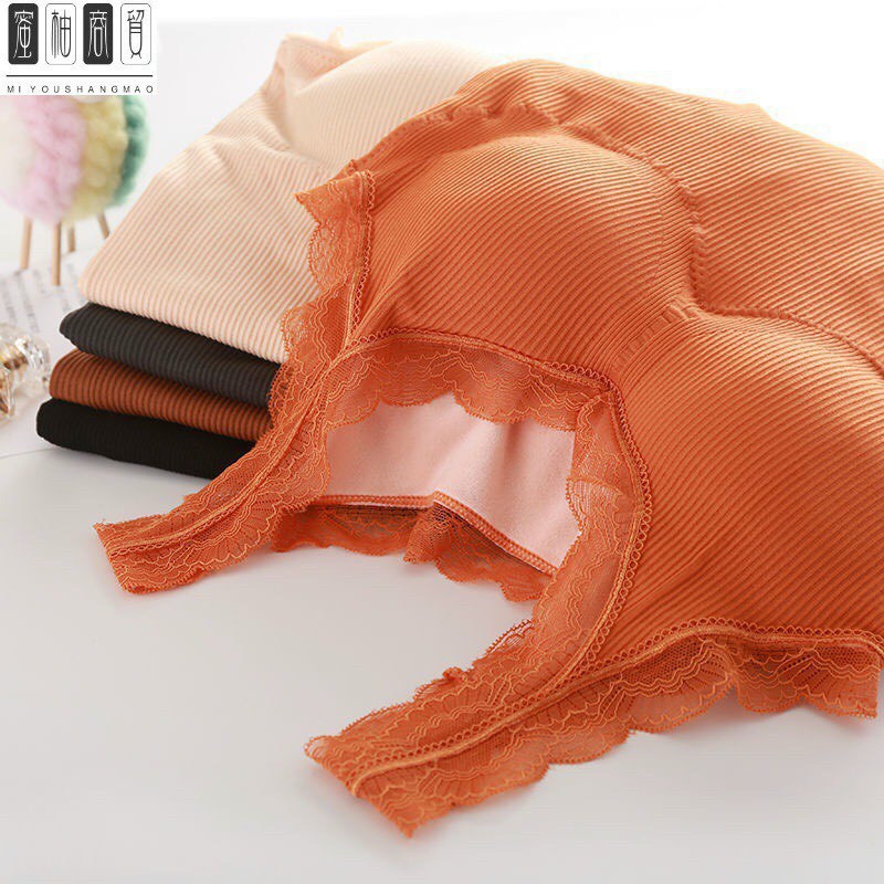 [Mã FASHIONT4WA2 giảm 10K đơn 50K] Áo bra cotton quai pha ren lót lông siêu ấm- free size từ 40 - 60kg | BigBuy360 - bigbuy360.vn