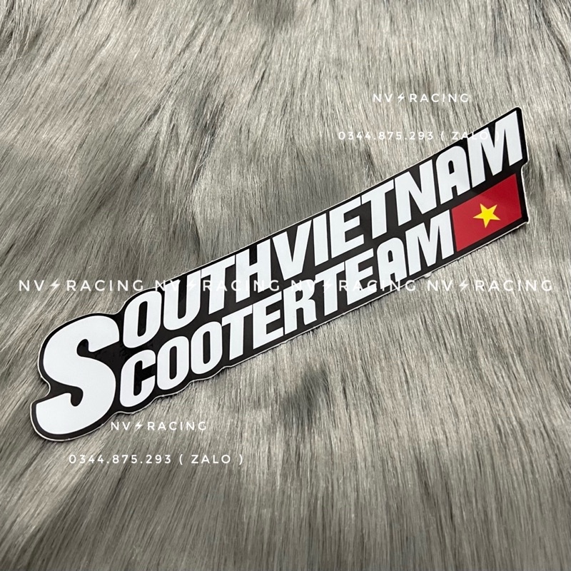 Tem dán chữ Southvietnamcooterteam dễ dàng dán tại nhà