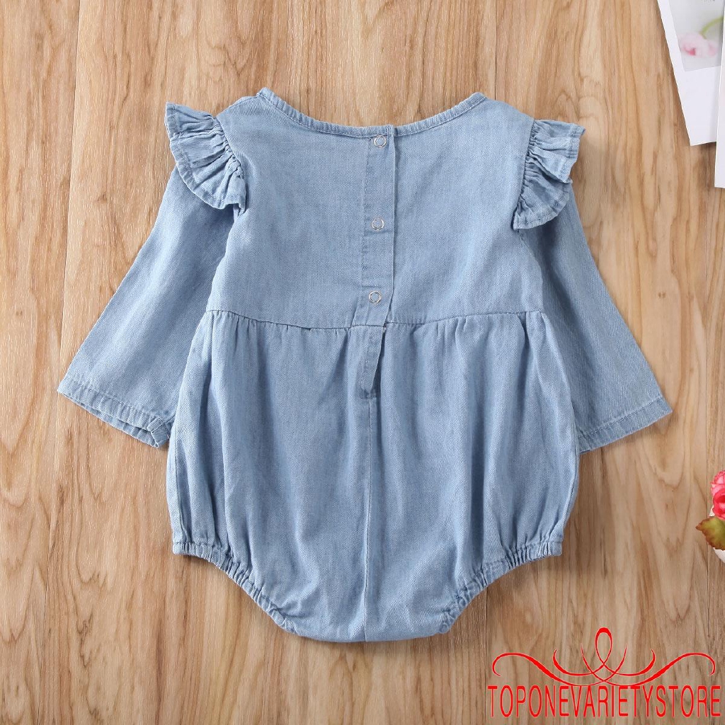 Romper hai kiểu tùy chọn bằng chất liệu denim thời trang cho bé gái