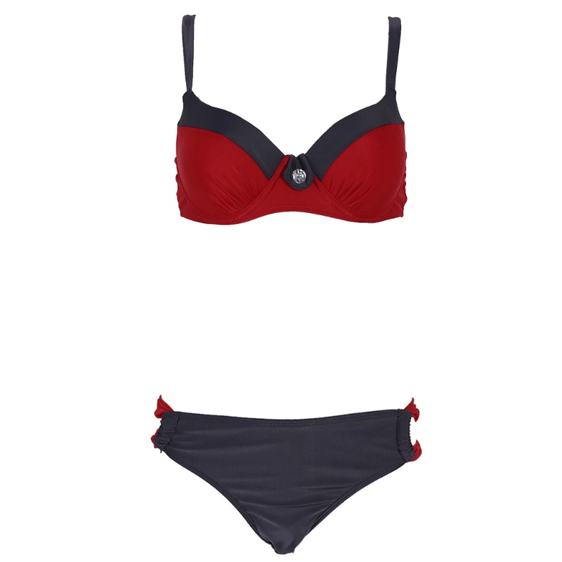 Bộ Đồ Bơi Bikini Hai Mảnh Có Đệm Nâng Ngực Màu Sắc Tương Phản Dành Cho Nữ