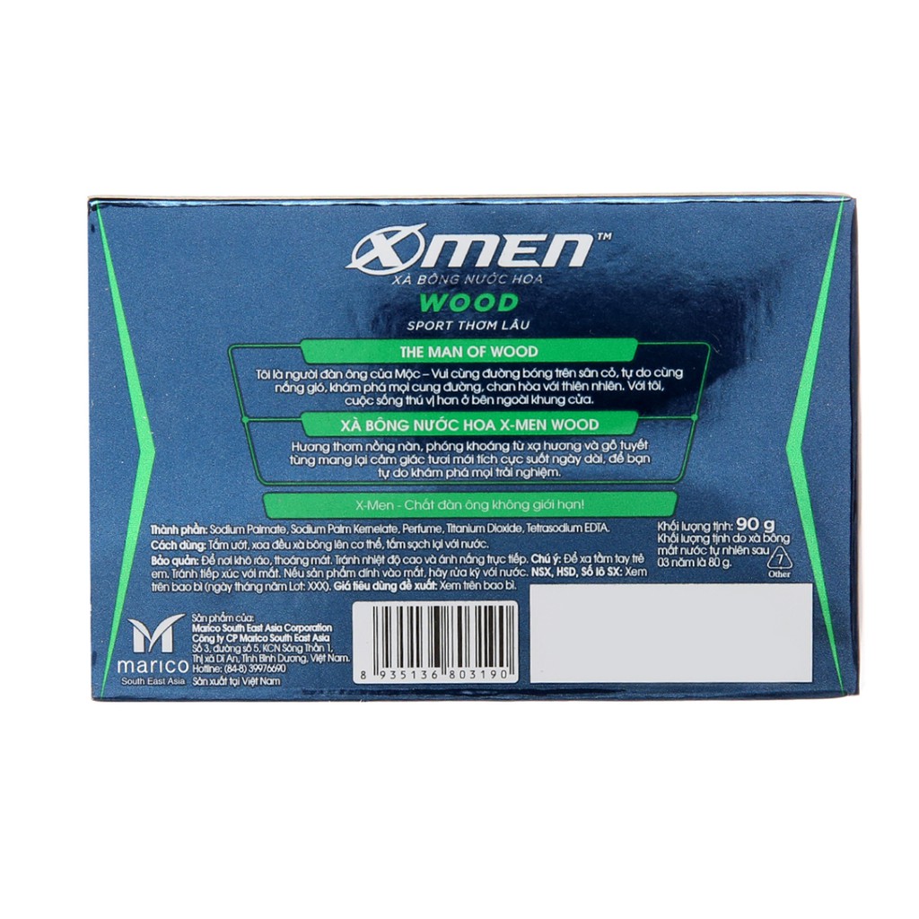 1 cục xà bông nước hoa X-Men Wood Sport thơm lâu 90g | BigBuy360 - bigbuy360.vn