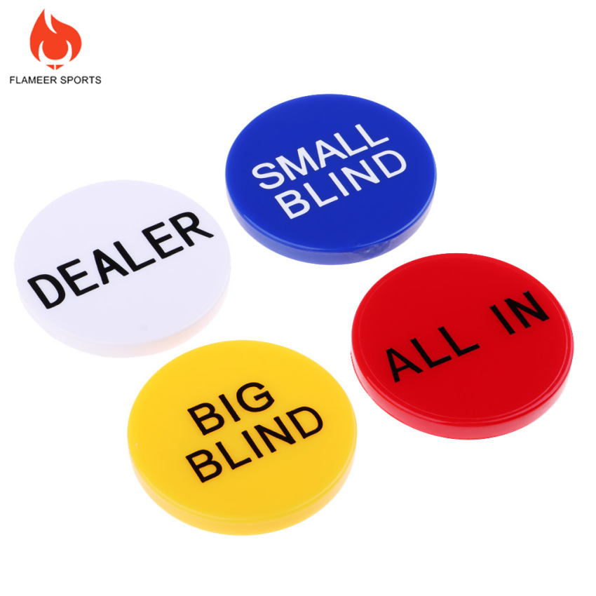 Bộ chip chơi bài có chữ Dealer/Big Blind/All in