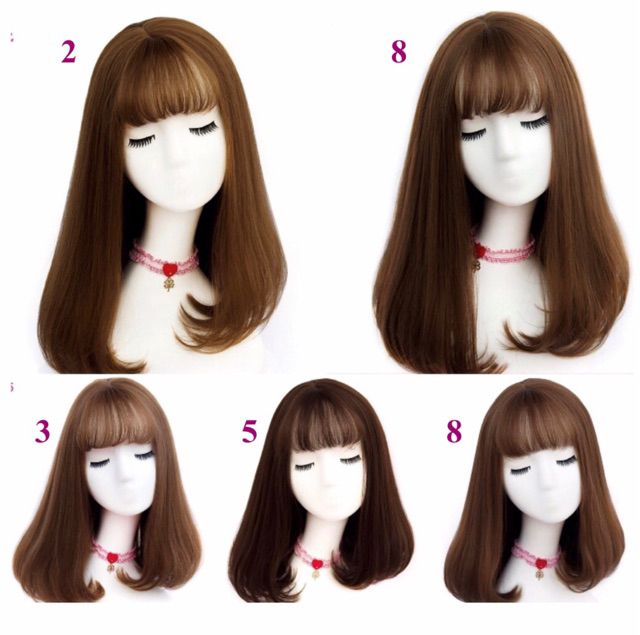 Tóc giả nguyên đầu ❤️❤️ FREESHIP ❤️❤️ nguyên đầu cúp đuôi 35cm