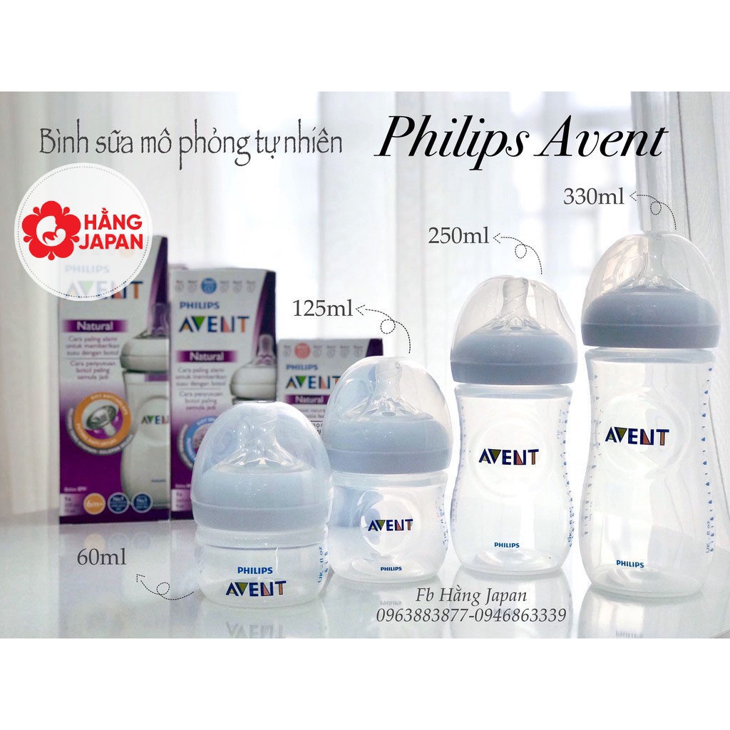 Bình sữa mô phổng tự nhiên Philips Avent 60ml/125ml/260ml/330ml cho bé