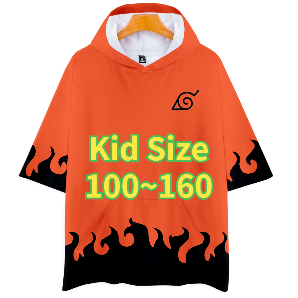 Áo Hoodie Ngắn Tay In Họa Tiết Naruto 3D Cá Tính
