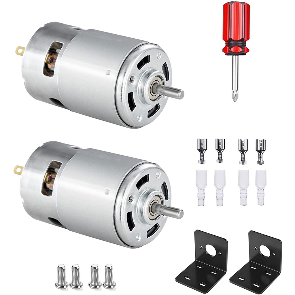 775 DC Motor, 12V-24V 3500-9000 RPM Mini Electric Motor, Double Ball Bearing Large Torque High Power Motor for DIY Parts