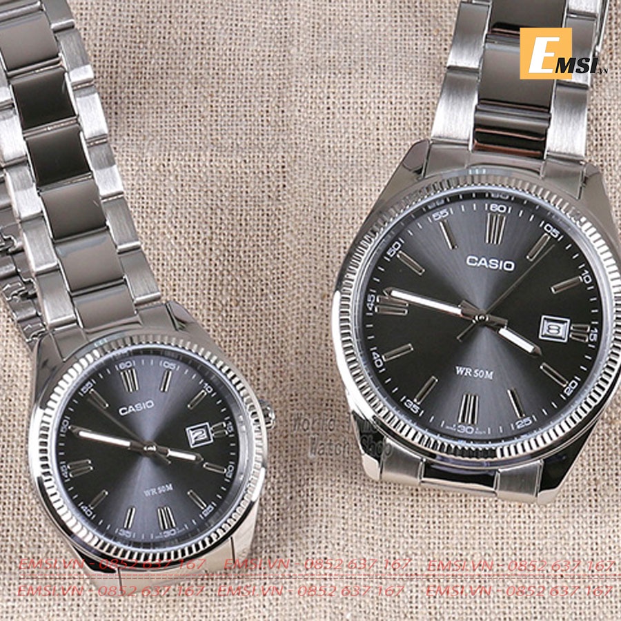 Đồng Hồ Cặp Đôi Casio MTP-1302D-1A2VDF Và LTP-1302D-1A2VDF Dây Kim Loại, Size mặt Nam 38,5 & Nữ 30,2mm EMSI.VN