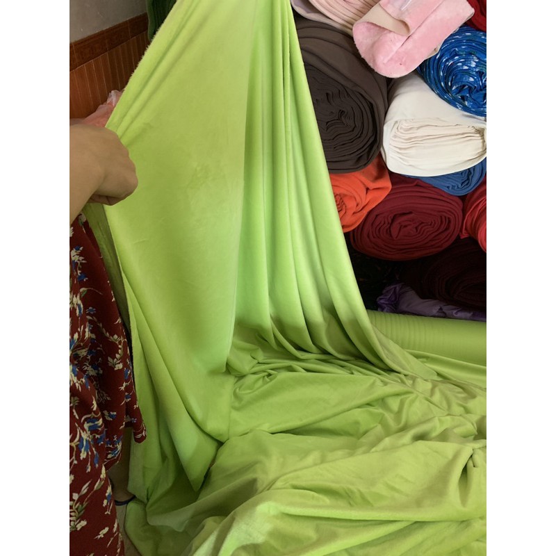 Vải lông ngắn màu xanh cốm