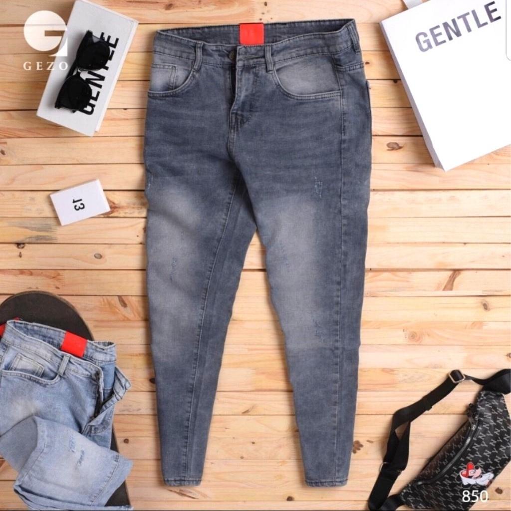 Quần jean nam xám trơn không rách gối chất bò cao cấp co dãn 4 chiều đẹp from dáng rin skinny YuMy JM30