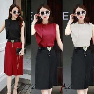 SET BỘ ĐỒ ÁO CÁCH ĐIỆU PHỐI QUẦN ỐNG RỘNG ĐÍNH NHIỀU NÚT size lớn XXL
