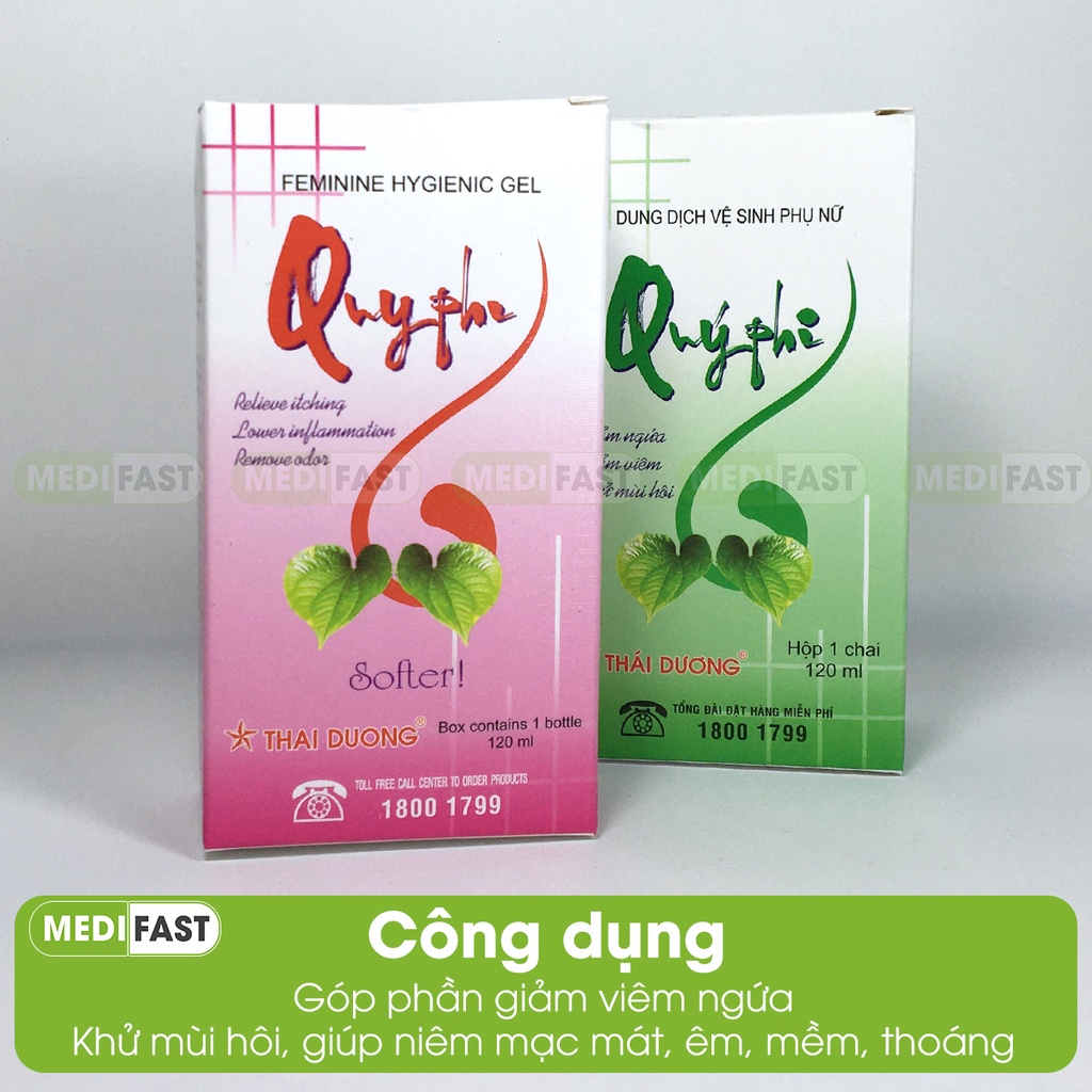 Nước rửa vệ sinh phụ nữ Quý Phi 120ml từ lá trầu không - Dung dịch vệ sinh phụ nữ - chính hãng Thái dương