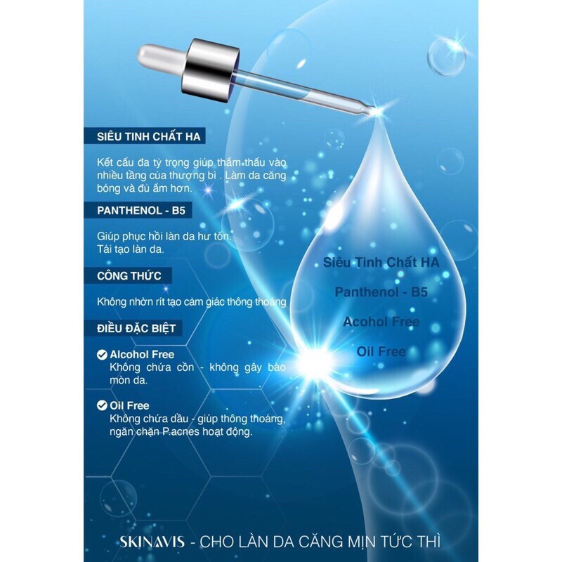 Serum Skinavis thuần HA cấp nước,phục hồi da,da căng bóng
