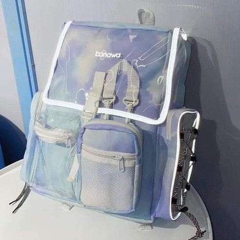 Balo Banawa 3 màu loang - Tie Dye See Thru Backpack - HÀNG CHUẨN SHOP