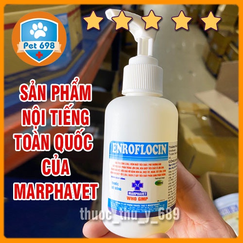 ENROFLOCIN 100ml phòng và chữa bệnh đường hô hấp và tiêu hóa trên gia cầm, gà, lợn con, thú cảnh, thú nhỏ, gà đá