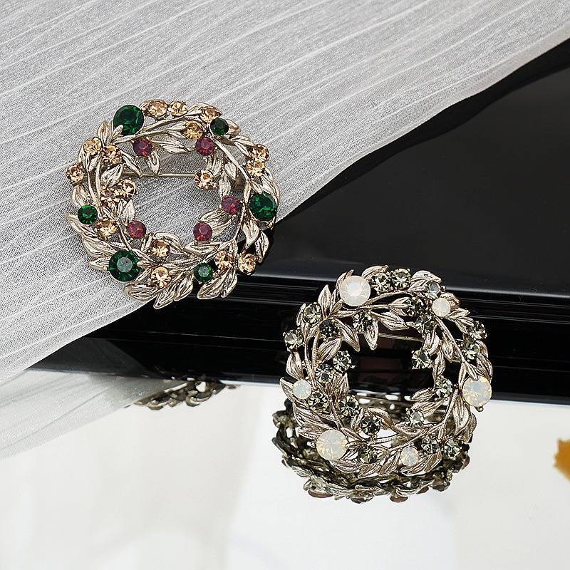 Trâm Cài Áo Hình Hoa Đính Đá Sang Trọng Phong Cách Vintage