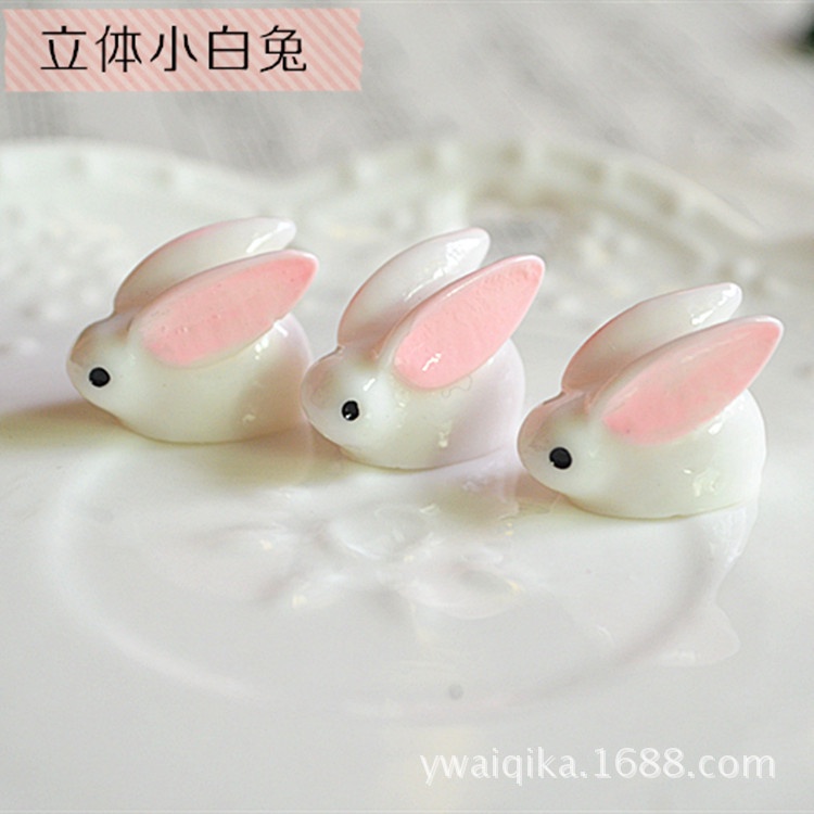 Charm thỏ mini trang trí tiểu cảnh, nhà mô hình, slime