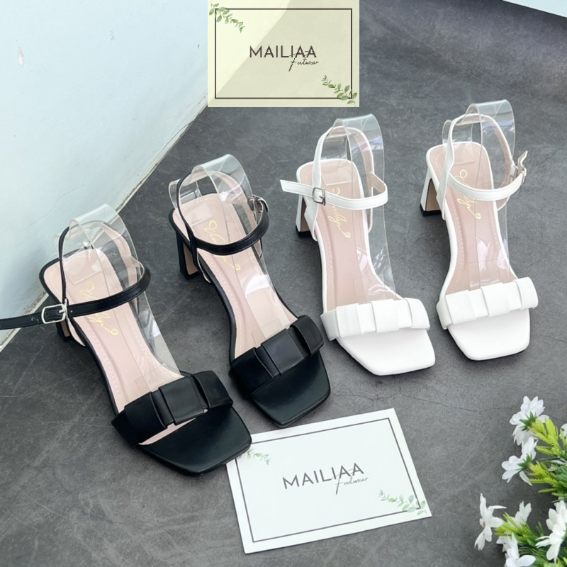 Sandal quai ngang phồng MAILIAA mã MOI gót dẹp 5 phân