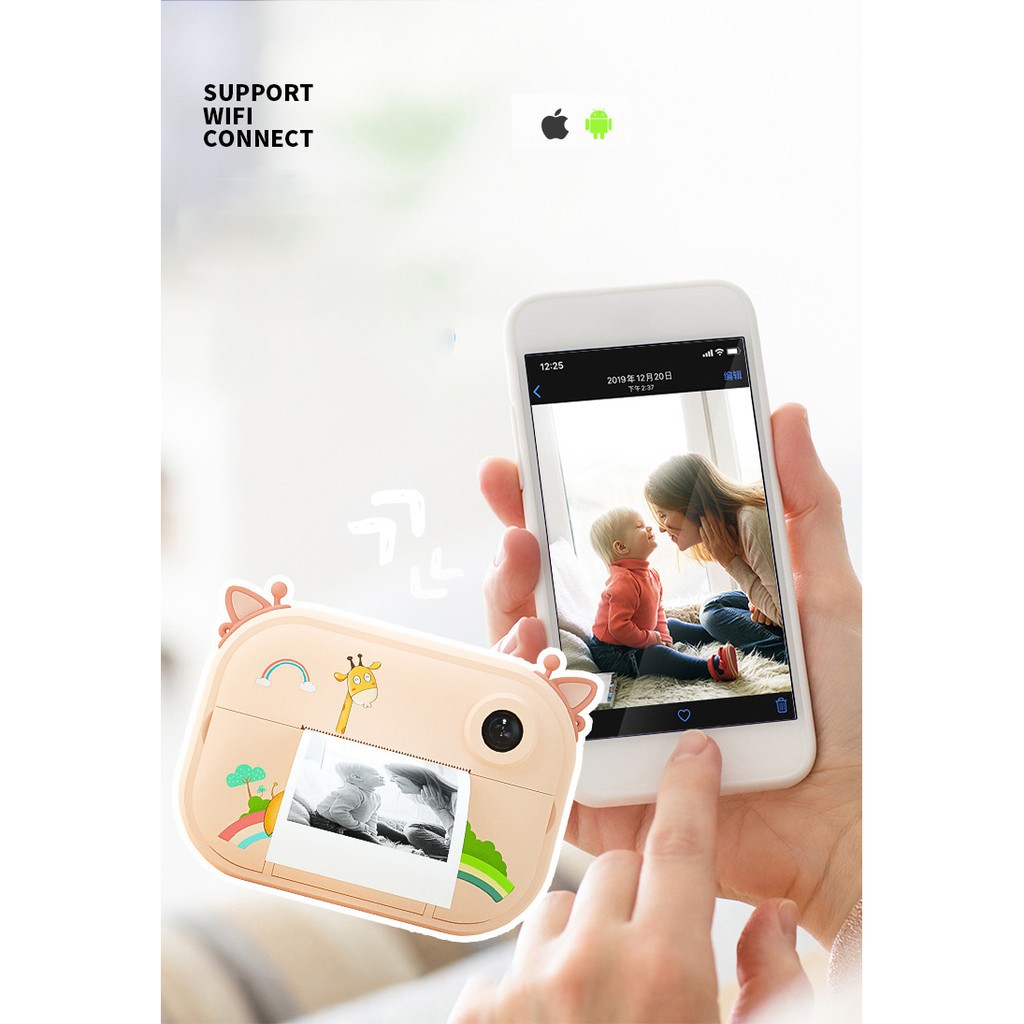 ✶◐POLAROID mini_ máy chụp ảnh lấy ngay quay được video cho trẻ em_ tặng kèm 1 cuộn fim 80 hình_ 1 thẻ nhớ 16gh