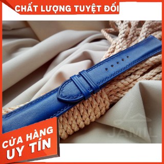 Dây Đồng Hồ Handmade da bò Veg Ý màu xanh navy; Tặng kèm khóa kim, Tool tháo lắp, Chốt gắn Spring bar