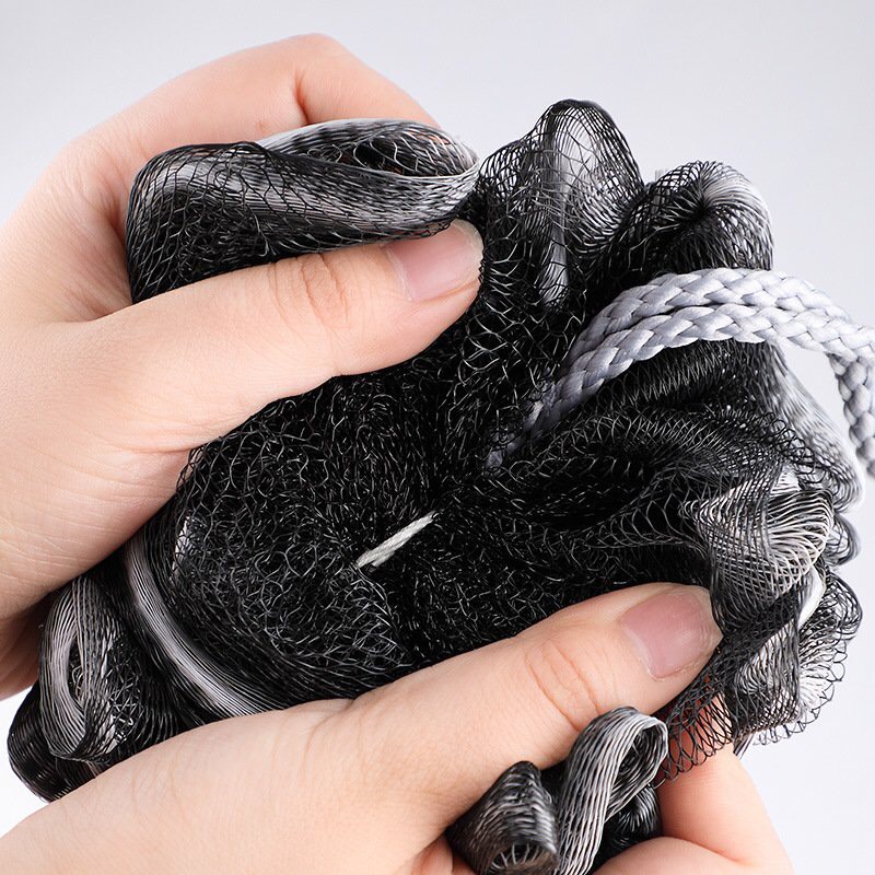 Bông tắm than tre hoạt tính mềm mại làm sạch, loại bỏ tế bào chết