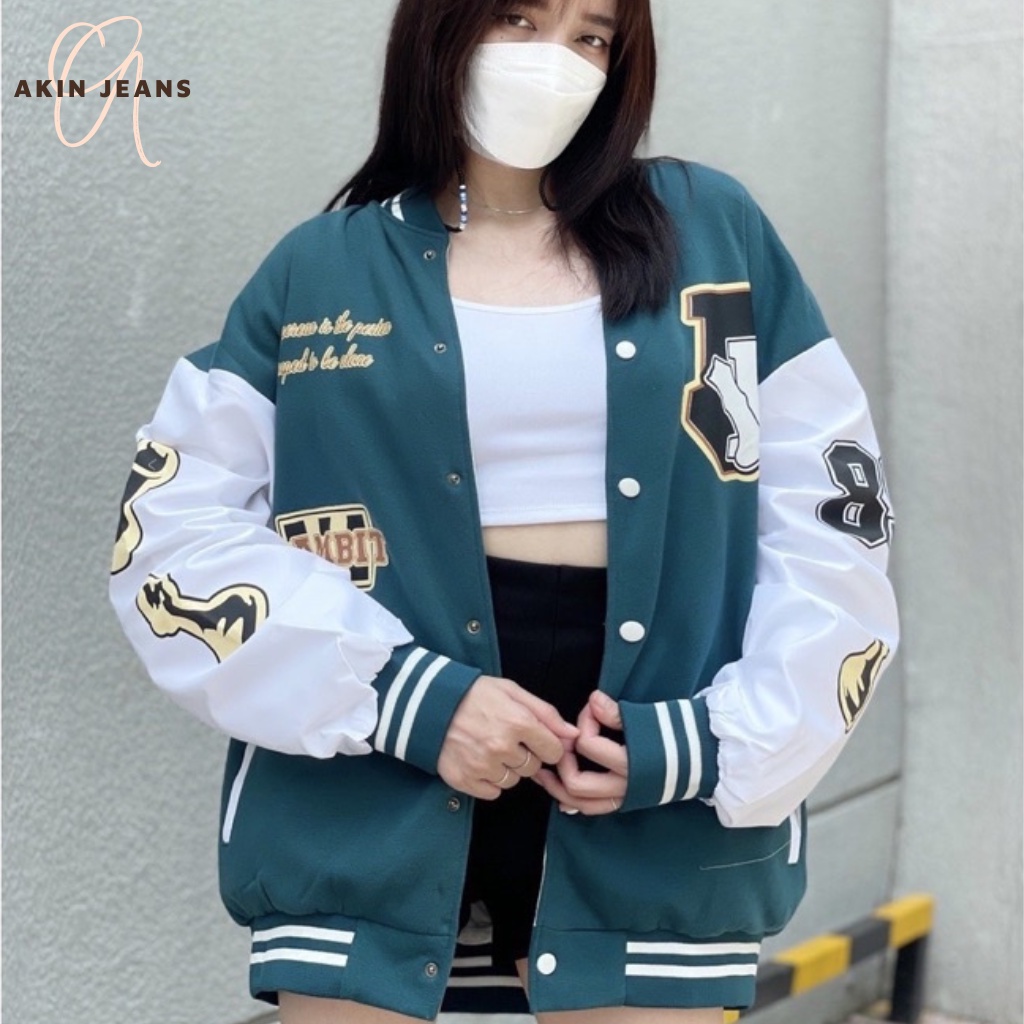 Áo Khoác Bomber Gió 2 Lớp AkinJeans Áo Gió Bomber Nữ Chống Nước Phong Cách Ulzzang Nam Nữ Form Rộng APG, Qc Qc
