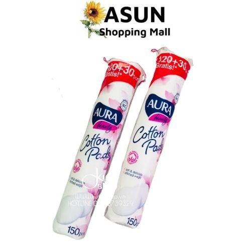 Bông Tẩy Trang Aura 150 Miếng Chính Hãng