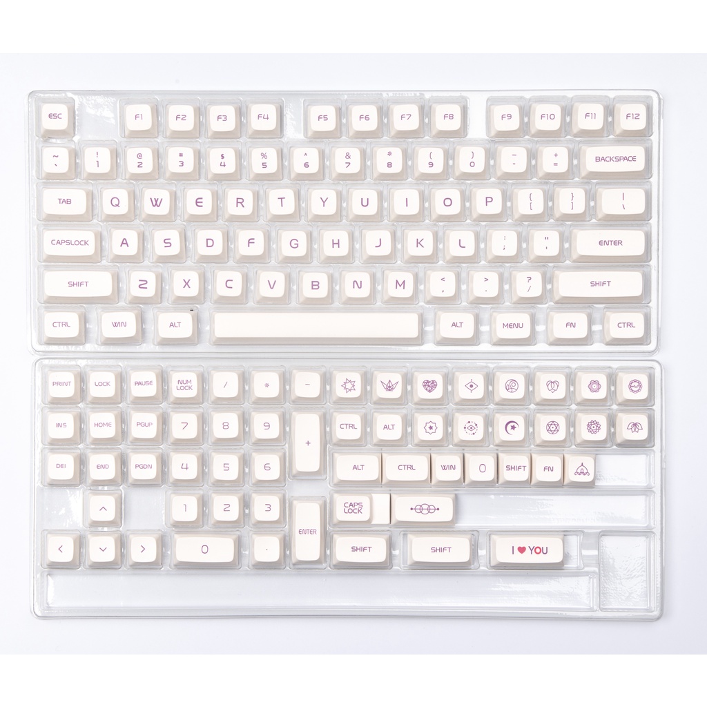 GMK Milk Purple keycaps, 132 phím keycaps XDA Cấu hình DYE-SUB Cá nhân hóa GMK Keycaps dành cho bàn phím cơ