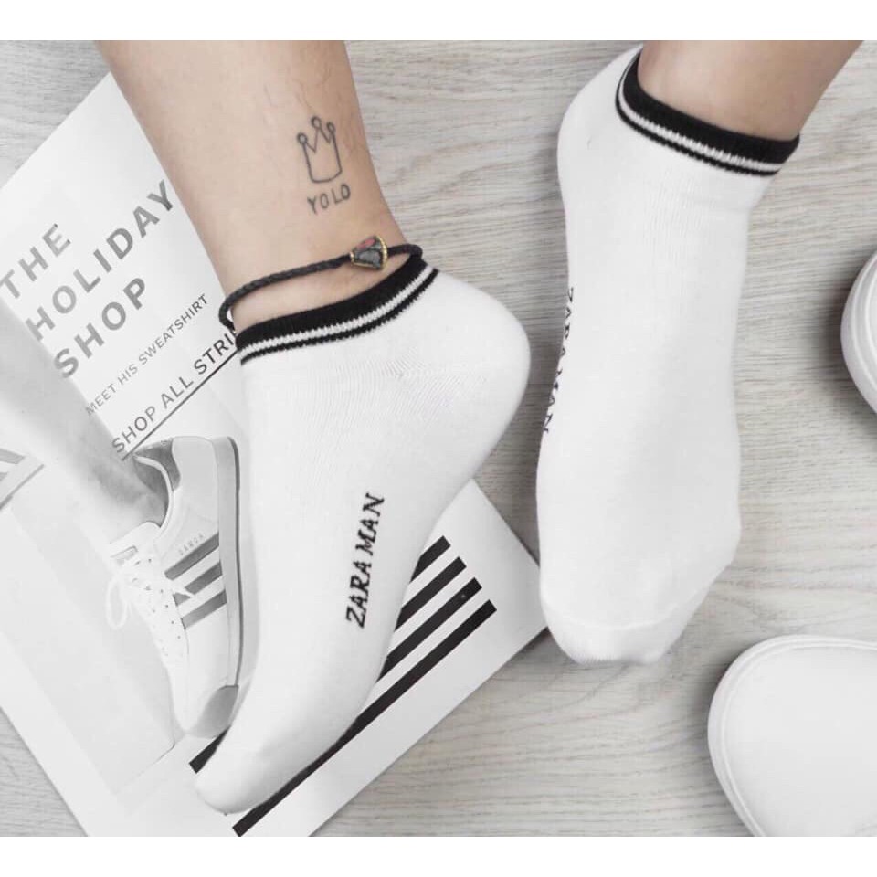 Tất nam cổ ngắn ❤️FREESHIP❤️ GIẢM 10k Khi nhập [QUANSIPA] Tất nam Z.A.R.A 100% chất cotton thấm hút tốt