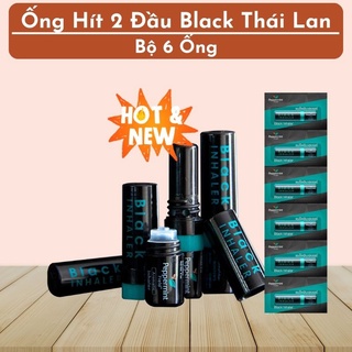 Vĩ 06 ống hít đen 2 đầu black inhaler peppermint thái lan