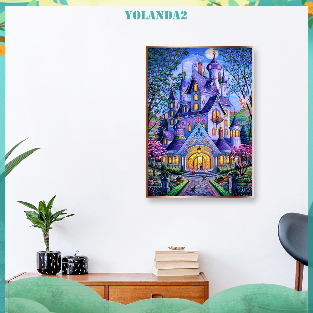 Bộ Tranh Đính Đá Tự Làm Hình Lâu Đài Màu Tím 2 / Mosaic