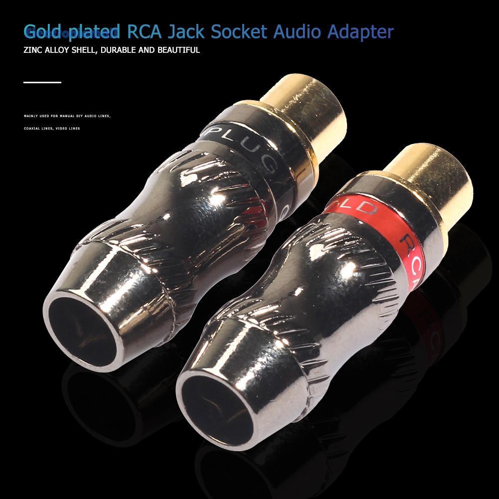 Cặp adapter RCA nối màu kim loại vàng