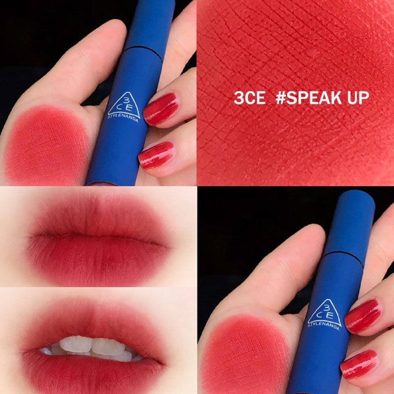 Son Lì 3CE Xanh Mẫu Mới, Son 3ce Vỏ Xanh Speak Up-Đỏ Nâu, Bao Đẹp , Mùi Thơm dễ chịu | BigBuy360 - bigbuy360.vn