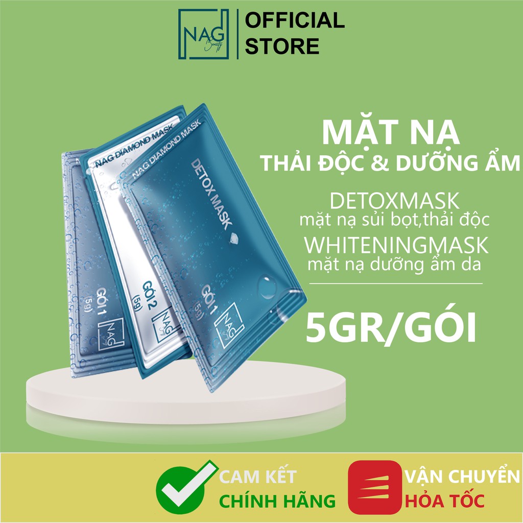 Mặt nạ dưỡng ẩm và thải độc NAG DIAMOND MASK Thải độc dưỡng trắng mờ nám sạm và nếp nhăn da mặt toàn diện