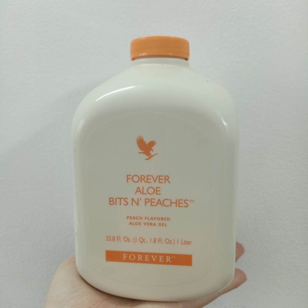 Nước uống dinh dưỡng Forever Aloe Bits'n Peaches can 1lits của Mỹ