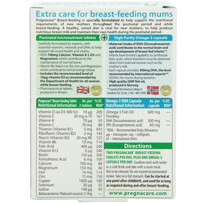 Vitamin tổng hợp cho phụ nữ mẹ sau sinh cho con bú Pregnacare Breastfeeding Anh 84 viên giúp lợi sữa tốt cho mẹ và bé