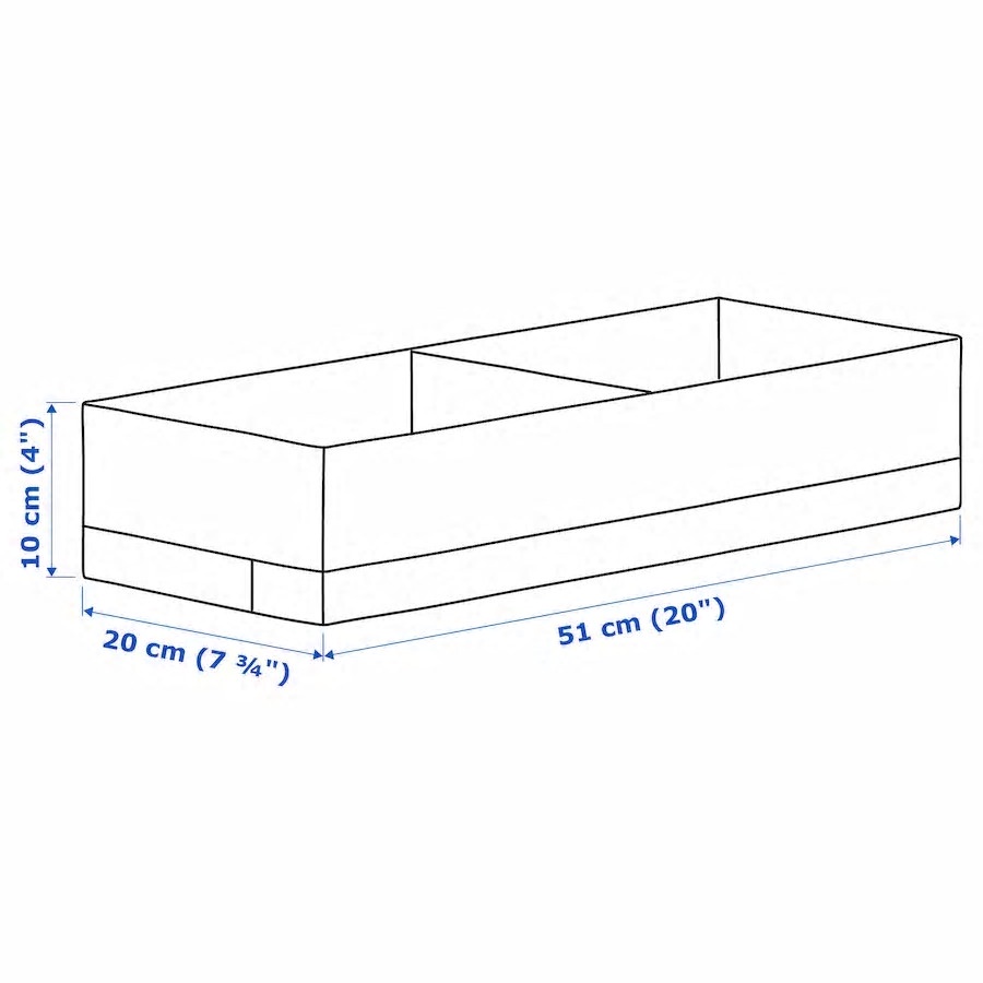 Hộp chia đồ, quần áo Stuk IKEA - loại thấp 20x51x10cm