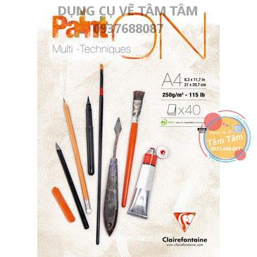 [ TÂM TÂM ]-Sổ vẽ đa năng Clairefontaine, Paint On Multi Techniques Clairefontaine-