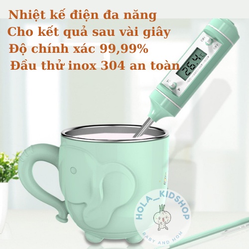 Nhiệt kế điện tử đa năng - Đo nước pha sữa, đo nhiệt độ nước, thức ăn độ chính xác tuyệt đối, đầu thử inox 304 an toàn