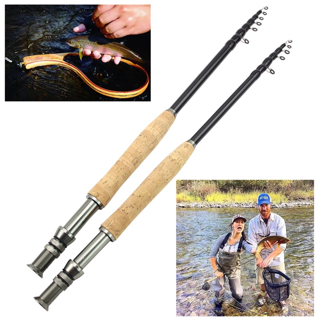 Cần Câu Cá  Sợi Carbon Telescopic Fly Fishing Rod 7ft-9ft