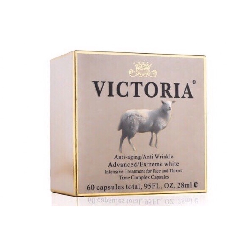 Viên nang dưỡng căn bóng da mờ nám Victoria England 60viên/hộp (tinh chất Collagen nhau thai cừu )