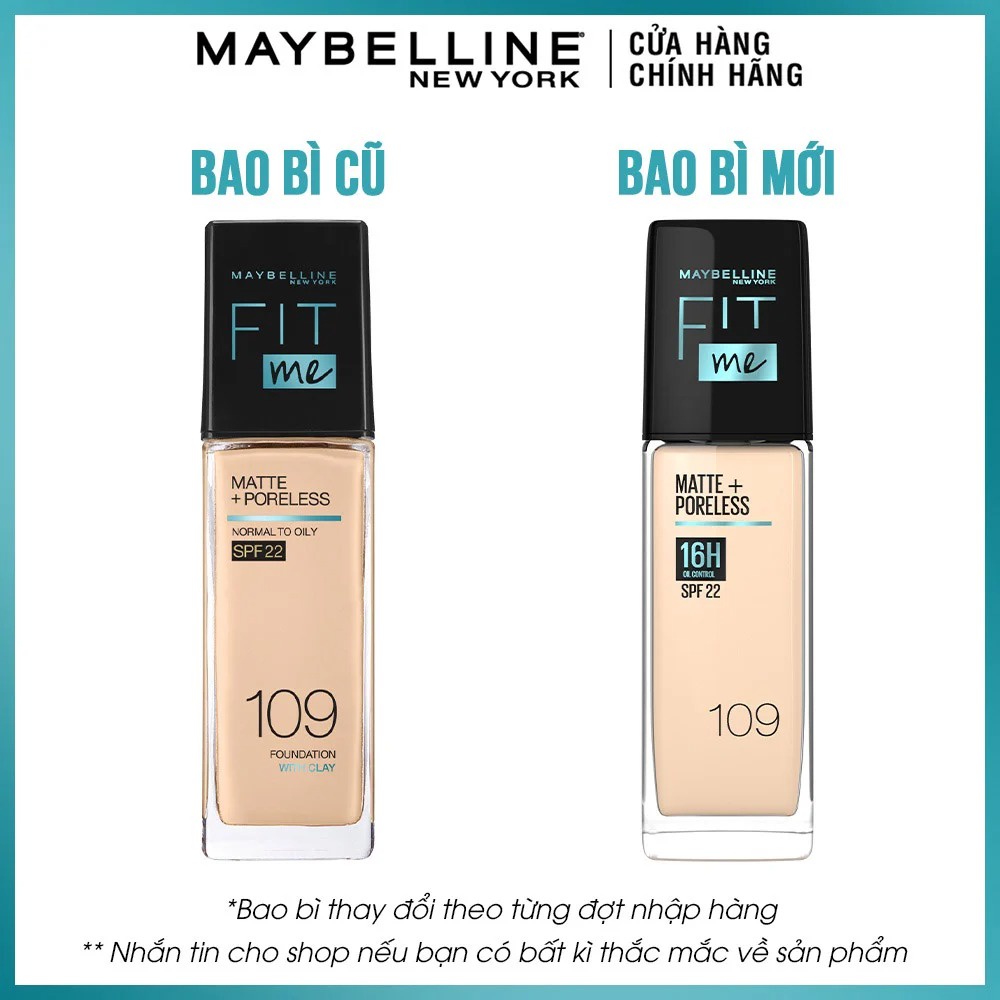 Kem Nền Kiềm Dầu, Cho Lớp Nền Mịn Lì Tự Nhiên Maybelline Fit Me Matte Poreless Foundation SPF22 30ml