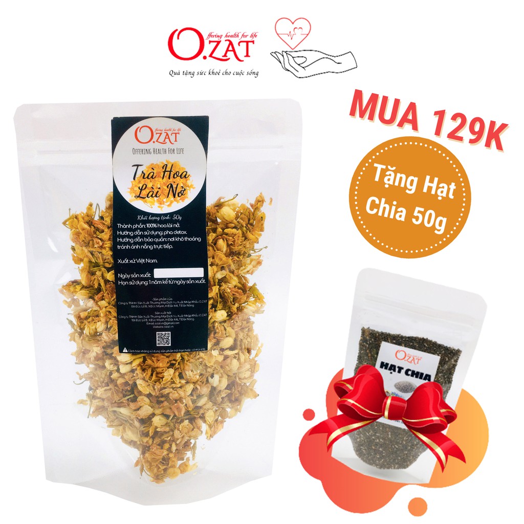 Hoa lài nở sấy khô O.ZAT 50g - giảm cân thanh nhiệt giúp ngủ ngon giảm căng thẳng stress