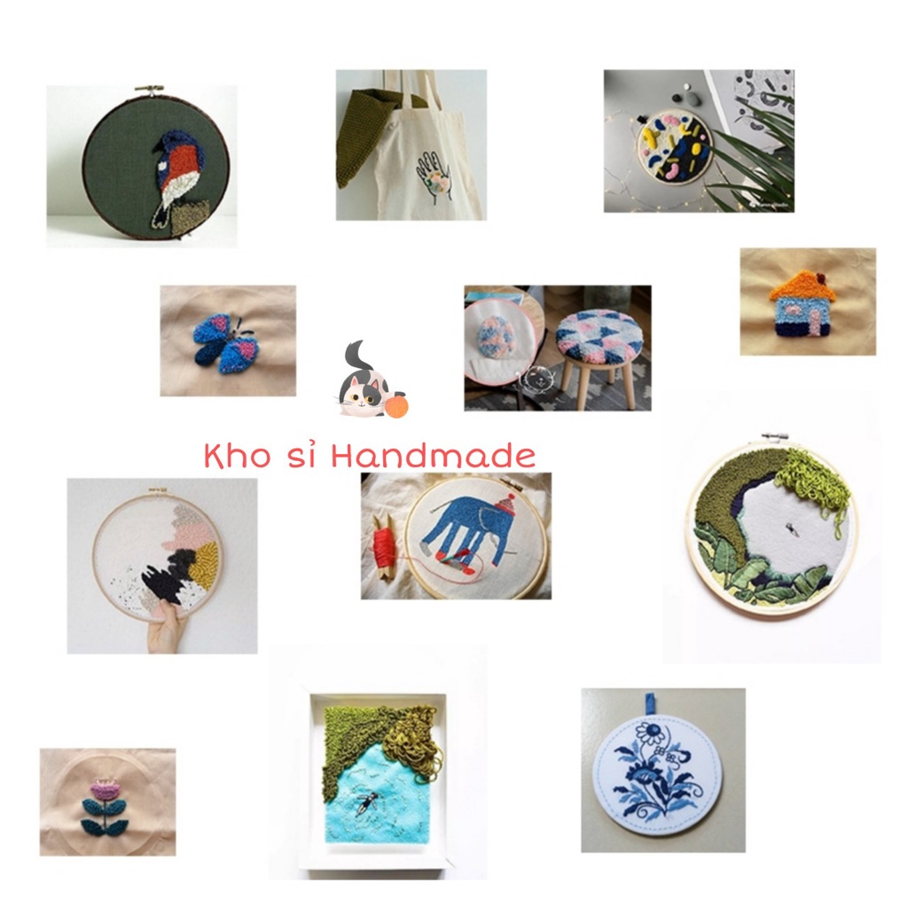 Bút thêu chỉ nổi, len xù - Punch Needle - Chỉ dùng cho len sợi nhỏ